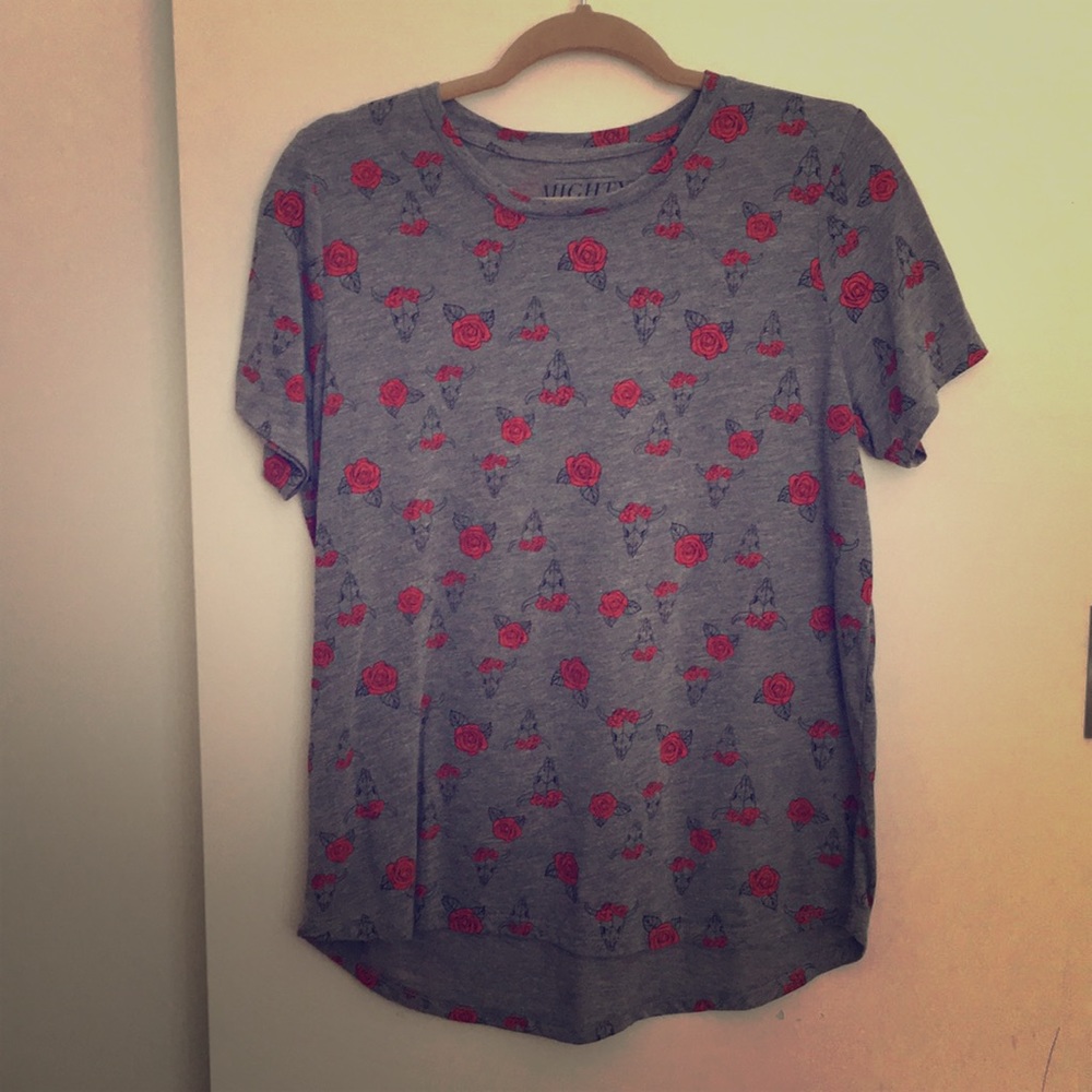 Cow skull and rose shirt